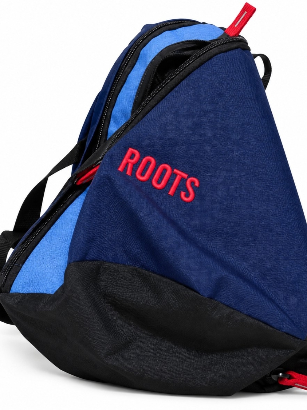 Roots Triangle Sling Backpack Navy Blue Black Red Logo Crossbody Bag 15" x 8"